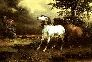 carle vernet chevaux effrayes par l'orage France oil painting artist